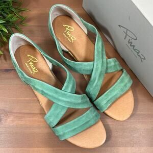 Pinaz Suede Leather Cross-Over Strap Sandals Size 40